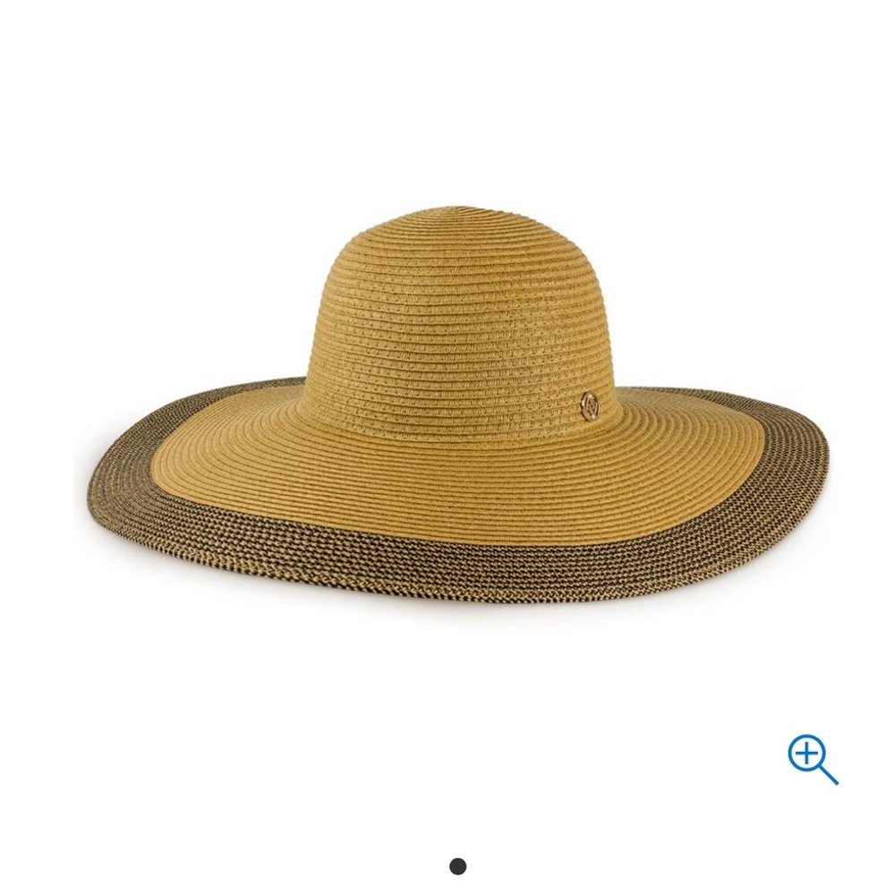 Adrienne Vittadini Color Block Brim Straw Beach Hat